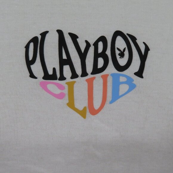 Pacsun Playboy Club Womens Small Ruffle Hem Long Sleeve Crop Tee T Shirt Top NEW - Picture 3 of 13